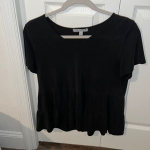black ruffled top size small